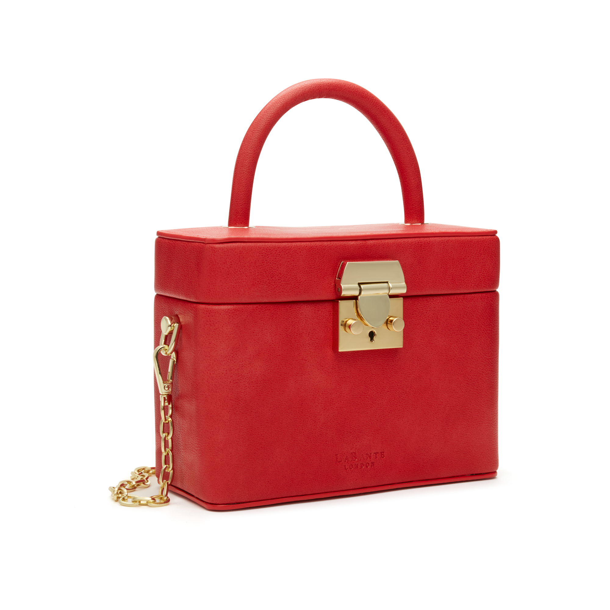 Mae Red Vegan Crossbody Satchel featuring custom hardware and a stylish design, perfect for any occasion.